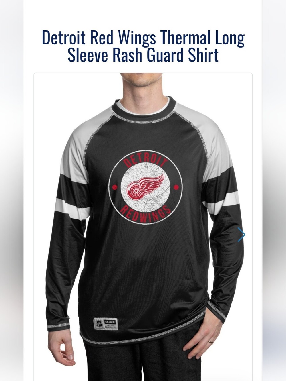NWT Detroit Redwings Jersey Shirt~Calhoun~NHL~Hockeytown~Distressed~SM